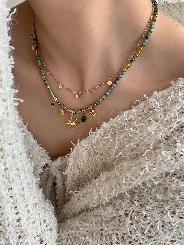 Vintage Jewelry Collection - Peri'sBox Vintage Natural Stone Beads Necklace