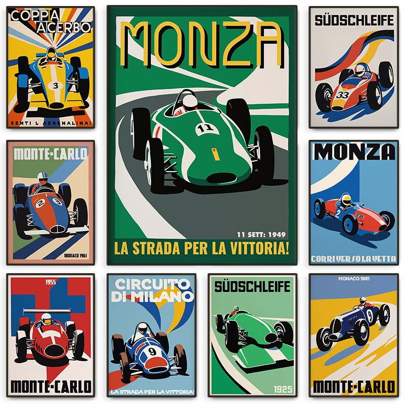 Vintage Monza Racing Poster Cl - Vintage Collectible Posters reseña y precio