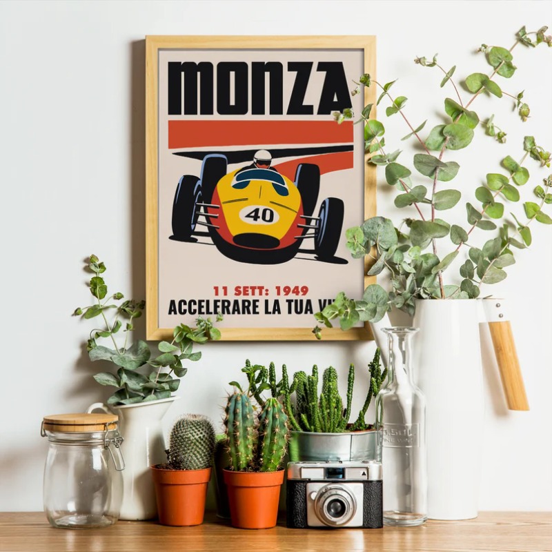 Vintage Monza Racing Poster Cl - Vintage Collectible Posters reseña y precio