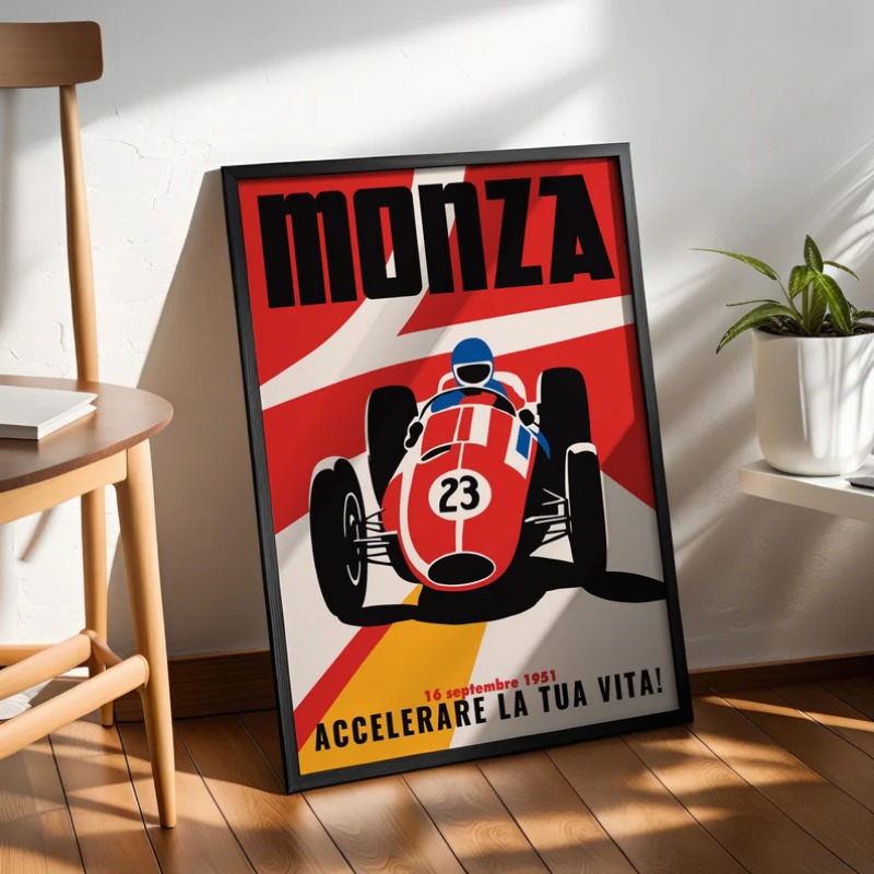 Vintage Monza Racing Poster Cl - Vintage Collectible Posters reseña y precio