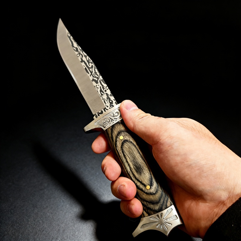 Vintage Engraved Straight Knif - Vintage Collectible Knives reseña y precio