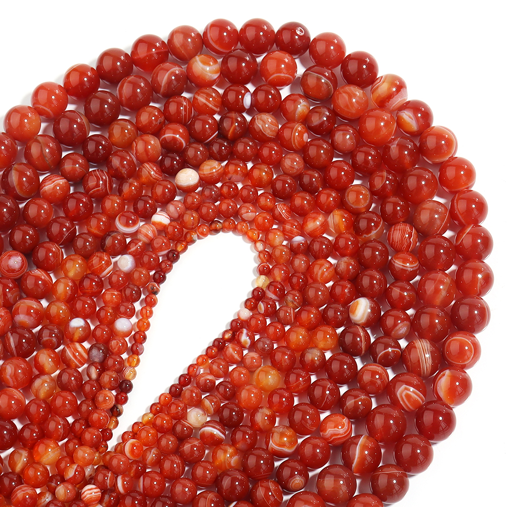 1 Strand Red Striped Agate Nat - Vintage Jewelry Collection reseña y precio