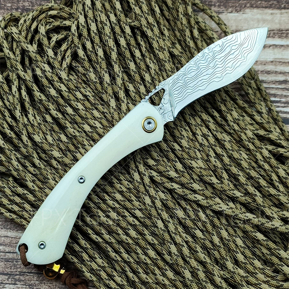 Damascus Pattern Steel Folding - Vintage Collectible Knives reseña y precio