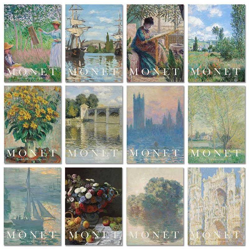 Vintage Claude Monet Famous Ar - Vintage Collectible Posters reseña y precio