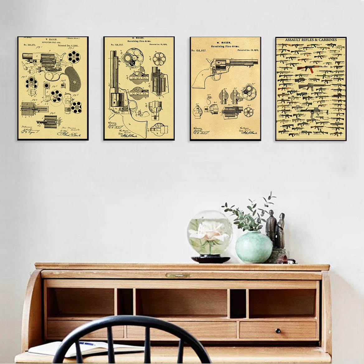 Famous Gun Collection Posters  - Vintage Collectible Guns reseña y precio
