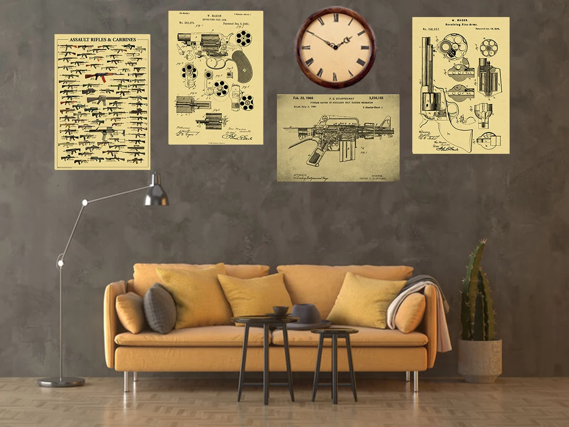 Famous Gun Collection Posters  - Vintage Collectible Guns reseña y precio