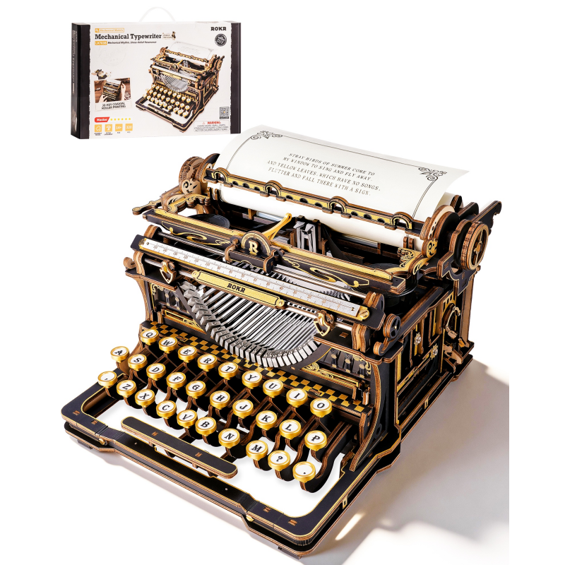 ROKR 3D Wooden Typewriter Puzz - Vintage Collectibles Toys reseña y precio