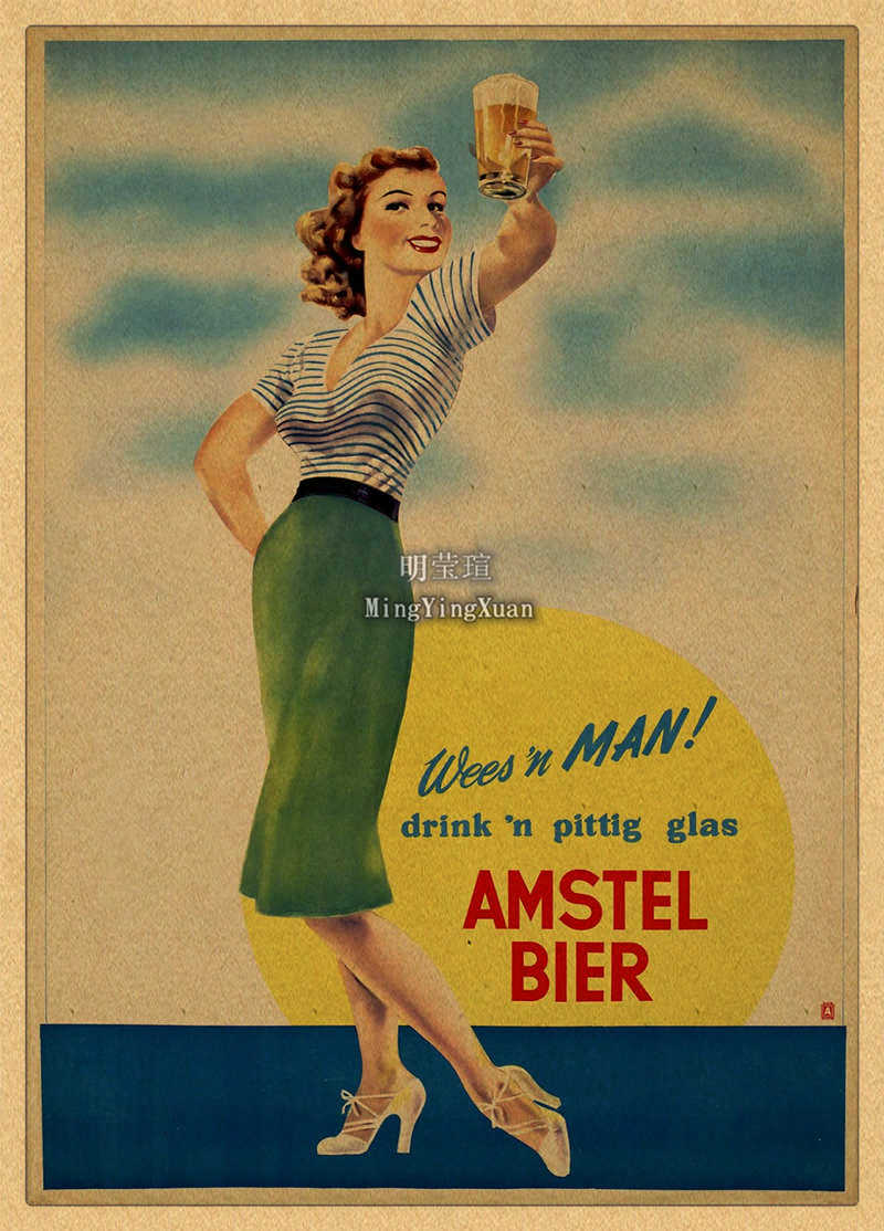Vintage Beer Wine Drink Chart  - Vintage Collectible Posters reseña y precio