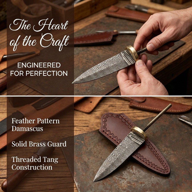 Vintage Damascus Steel Tea Kni - Vintage Collectible Knives reseña y precio