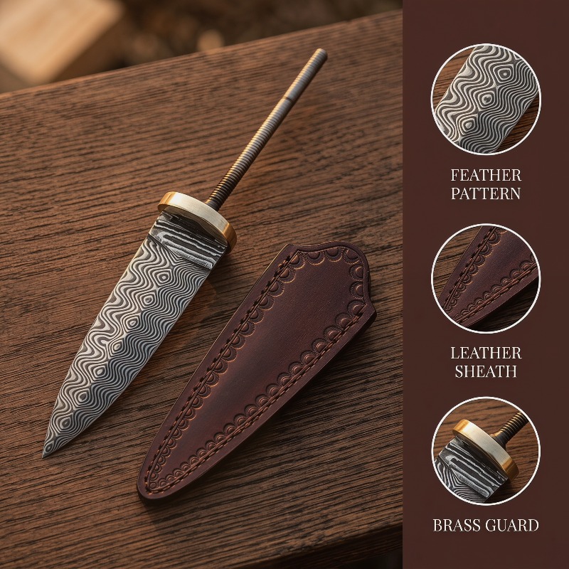 Vintage Damascus Steel Tea Kni - Vintage Collectible Knives reseña y precio